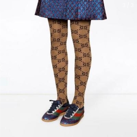 Gucci Women's Sneakers in Blue, Red, and Black with Silver Accents - Picture 3 of 6